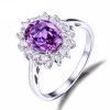 2.4ct Oval Alexandrite Sapphire Ring Genuine 925 Sterling Silver Jewelry For Women Princess Diana Engagement Rings