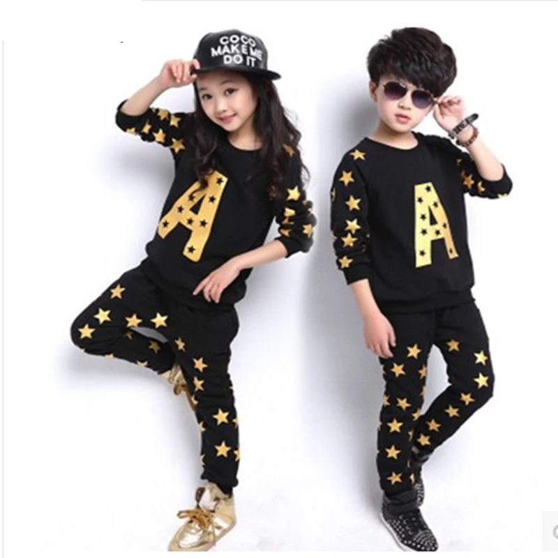 V-TREE Autumn Boys Clothing Set Fashion Brands Teenage Girls Boys Sport Set Cotton Kids Clothes Set Outerwear