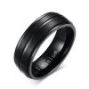 8mm Black Men Ring 100% Titanium Carbide Men's Jewelry Wedding Bands Classic Boyfriend Gift